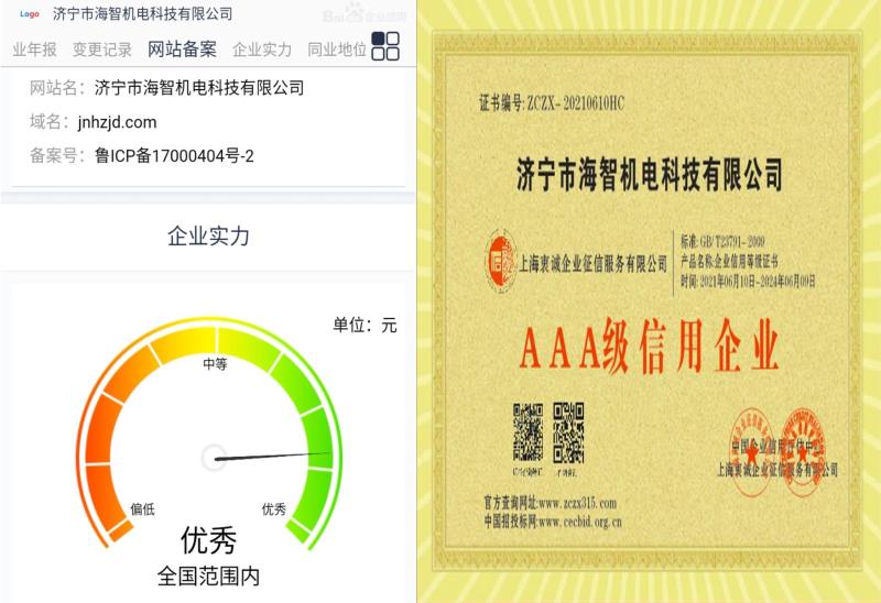 全国优秀企业  AAA级信用企业